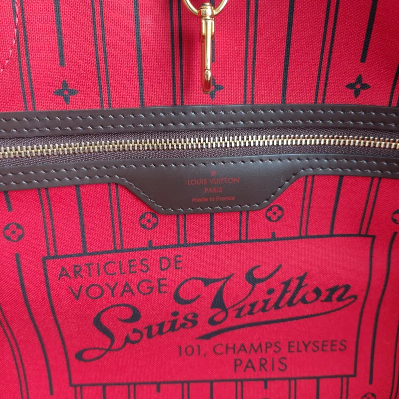 Louis Vuitton Shoulder Bag Neverfull Damier Ebene PVC Large 39 × 19 × 32 cm — detail view 10 of 10