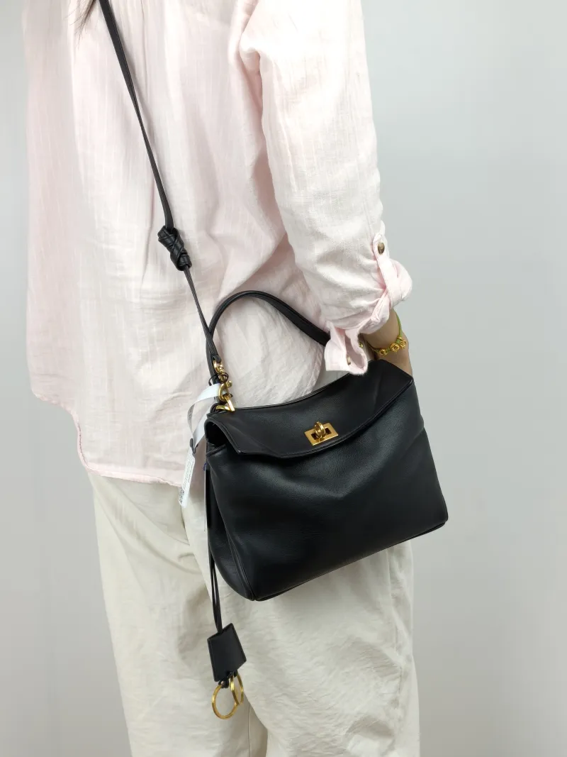 BALENCIAGA Crossbody Bag RODEO Black CC alfskinmini23 × 10 × 17 cm — on-model view 2 of 3