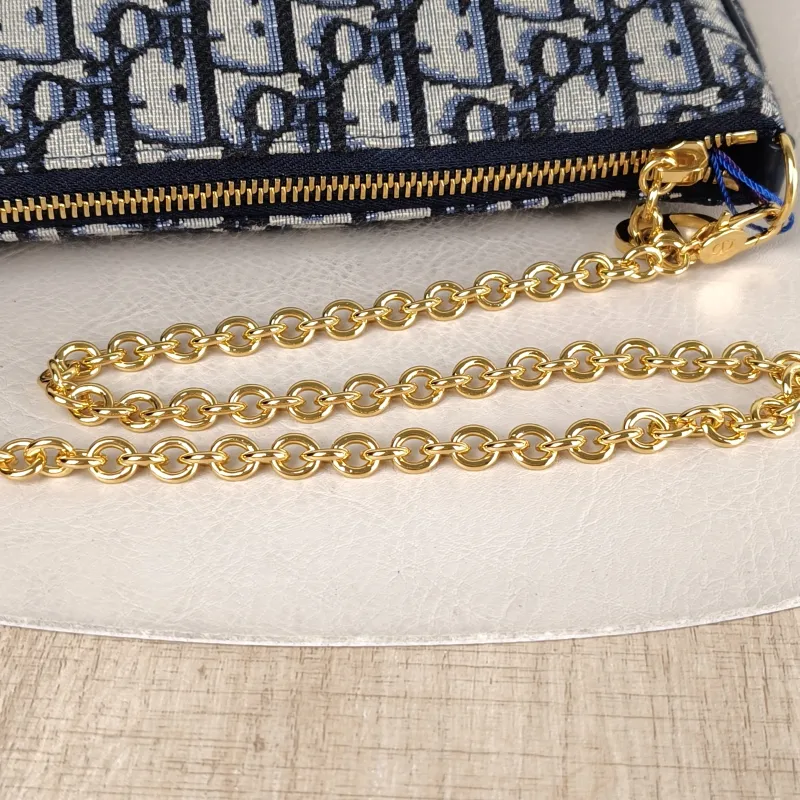 DIOR Shoulder Bag 30 Montaigne Blue Canvas One Size 21.5 × 3 × 12 cm — detail view 3 of 11