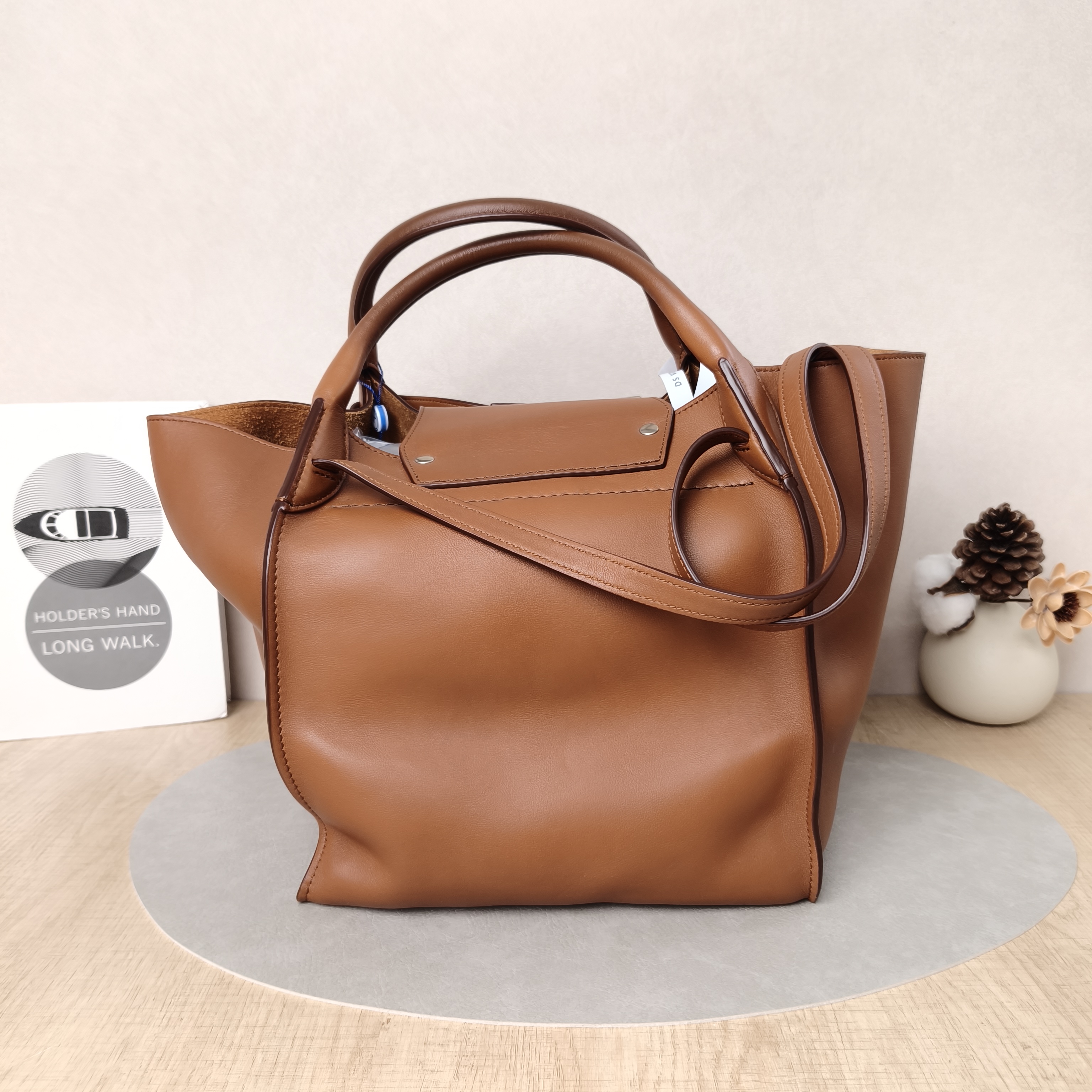 CELINE Top Handle Bag Big Bag Top Handle Bag Brown Calfskin Small Big Bag Top Handle Bag — cover view 2 of 5