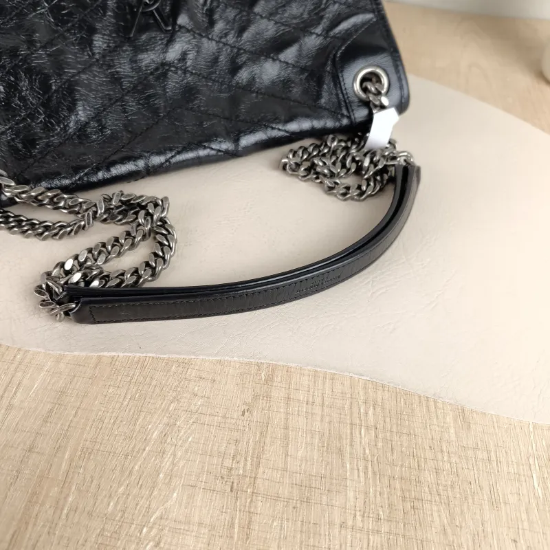 SAINT LAURENT Crossbody Bag Niki D Waxed Leather Calfskin Large 32 × 9 × 23 cm — detail view 4 of 13