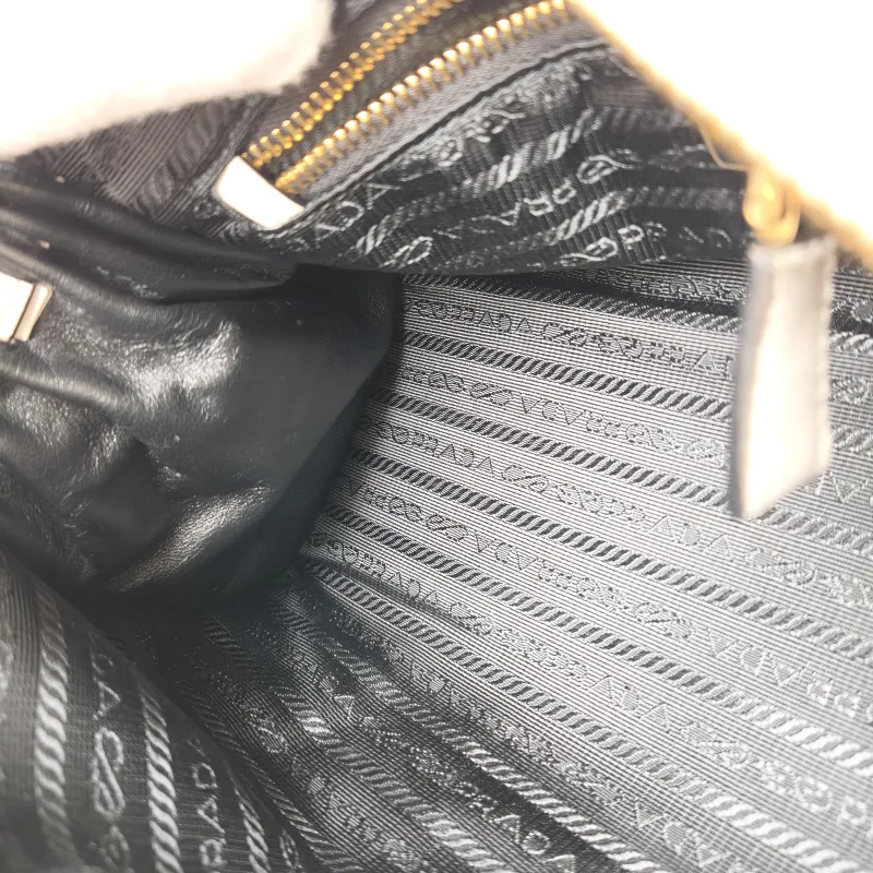 PRADA Crossbody Bag Bonnie Soft Lux Shoulder Strap Edition White Waxed Leather Calfskin Small 26 × 12 × 14 cm Conditioned — detail view 5 of 12