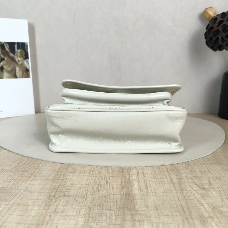 SAINT LAURENT Crossbody Bag Niki D White Waxed Leather Small 21 × 7.5 × 16 cm — cover view 4 of 6