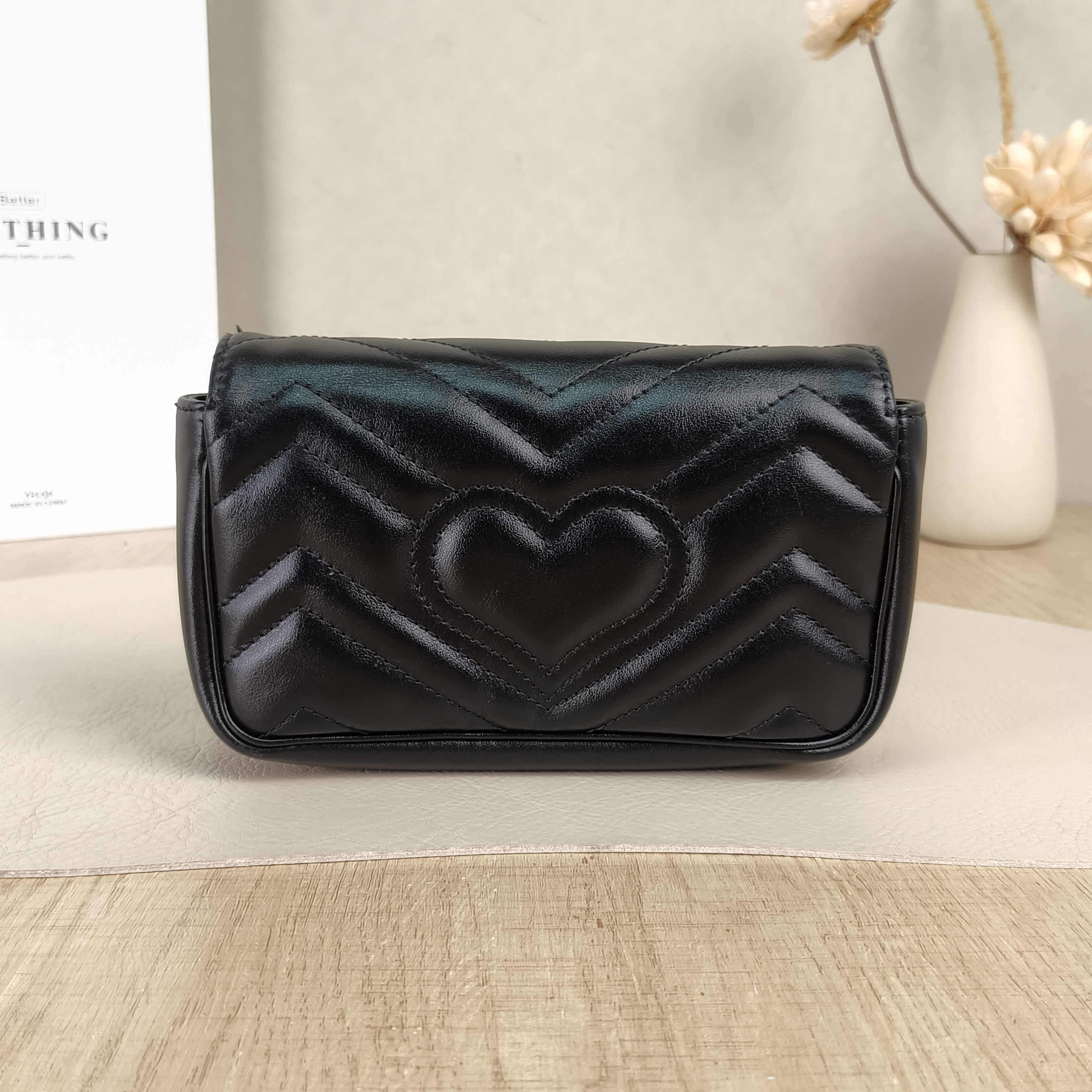 GUCCI Crossbody Bag GG Marmont Mini Marmont Mini Black Calfskinmini16.5 × 4.5 × 9.5 cm — cover view 4 of 5