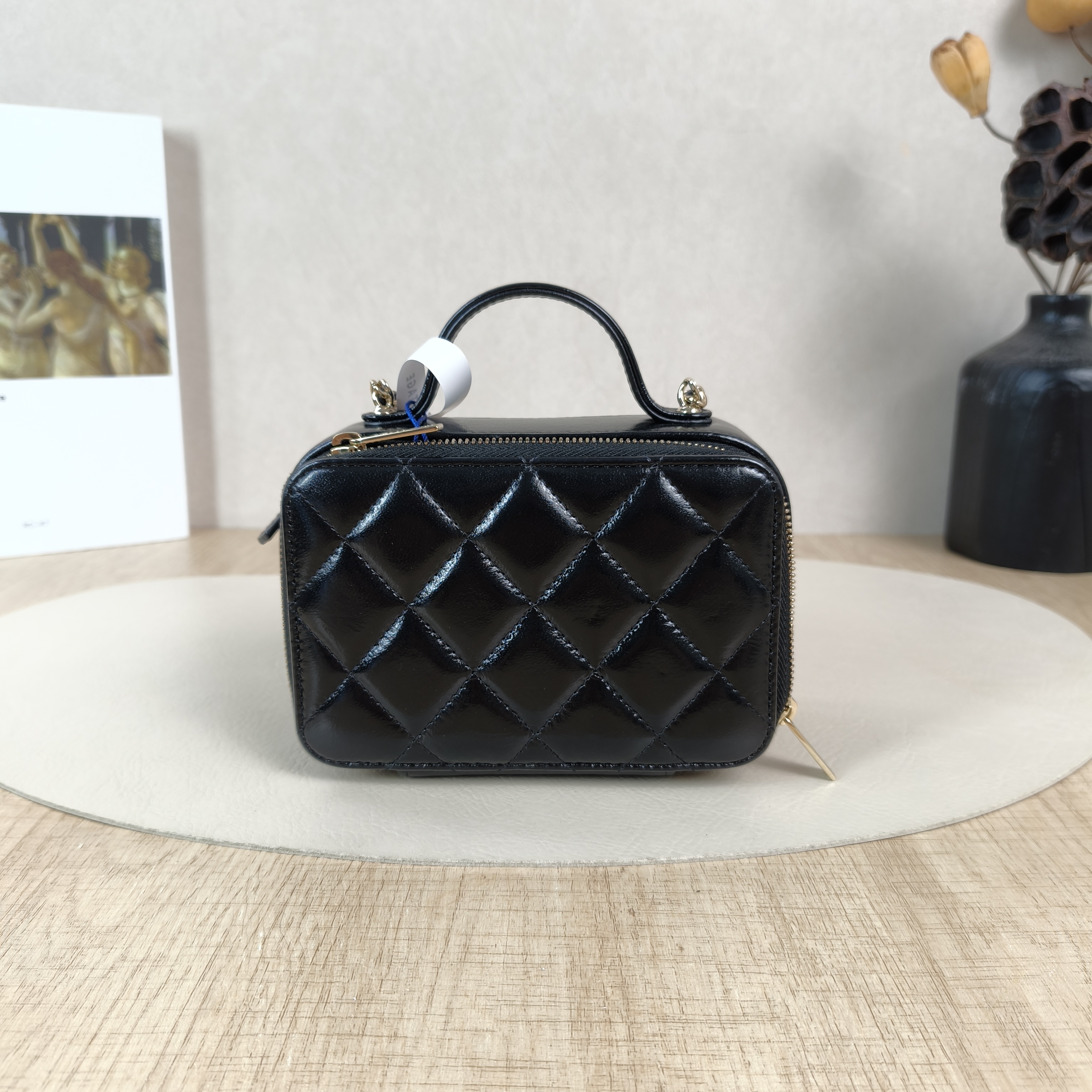 Chanel Crossbody Bag22b Camera Bag Black Waxed Leathermini15 × 7 × 10 cm — cover view 6 of 6