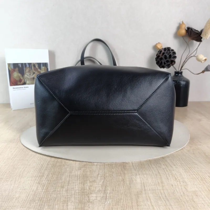 LOEWE Top Handle Bag Puzzle Fold Shopping Tote Black CC alfskin Large 42 × 41 × 18 cm — cover view 4 of 6