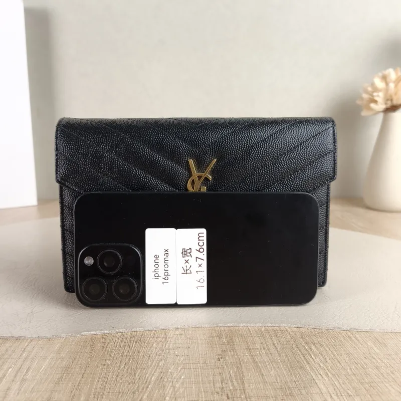SAINT LAURENT Crossbody Bag CASSANDRE ENVELOPE Black Calfskin One Size 19 × 3.5 × 12.5 cm — cover view 5 of 5