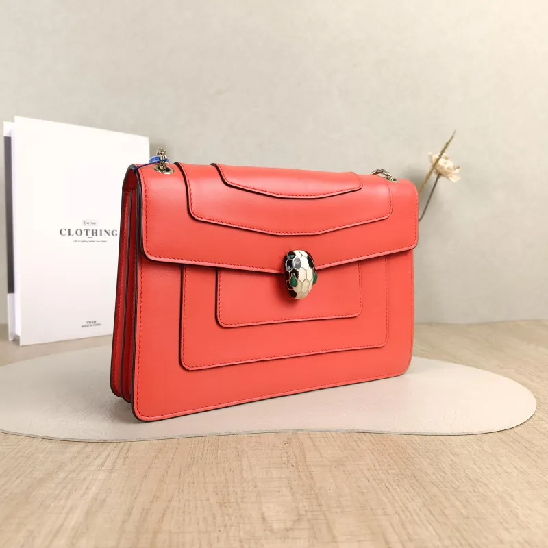 Bvlgari Shoulder Bag Serpenti Forever Collection Crossbody Bag Red Calfskin Medium27.5 × 7 × 18 cm — cover view 2 of 5