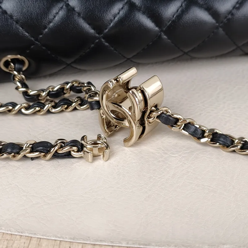 Chanel Crossbody Bag Classic Flap Large Mini CF Mini C Black SL ambskin mini 20 × 6 × 12 cm — detail view 7 of 15