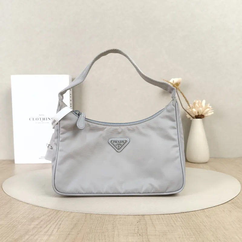 PRADA Shoulder Bag Re-Edition hobo Blue Nylon 22 × 6 × 17 cm