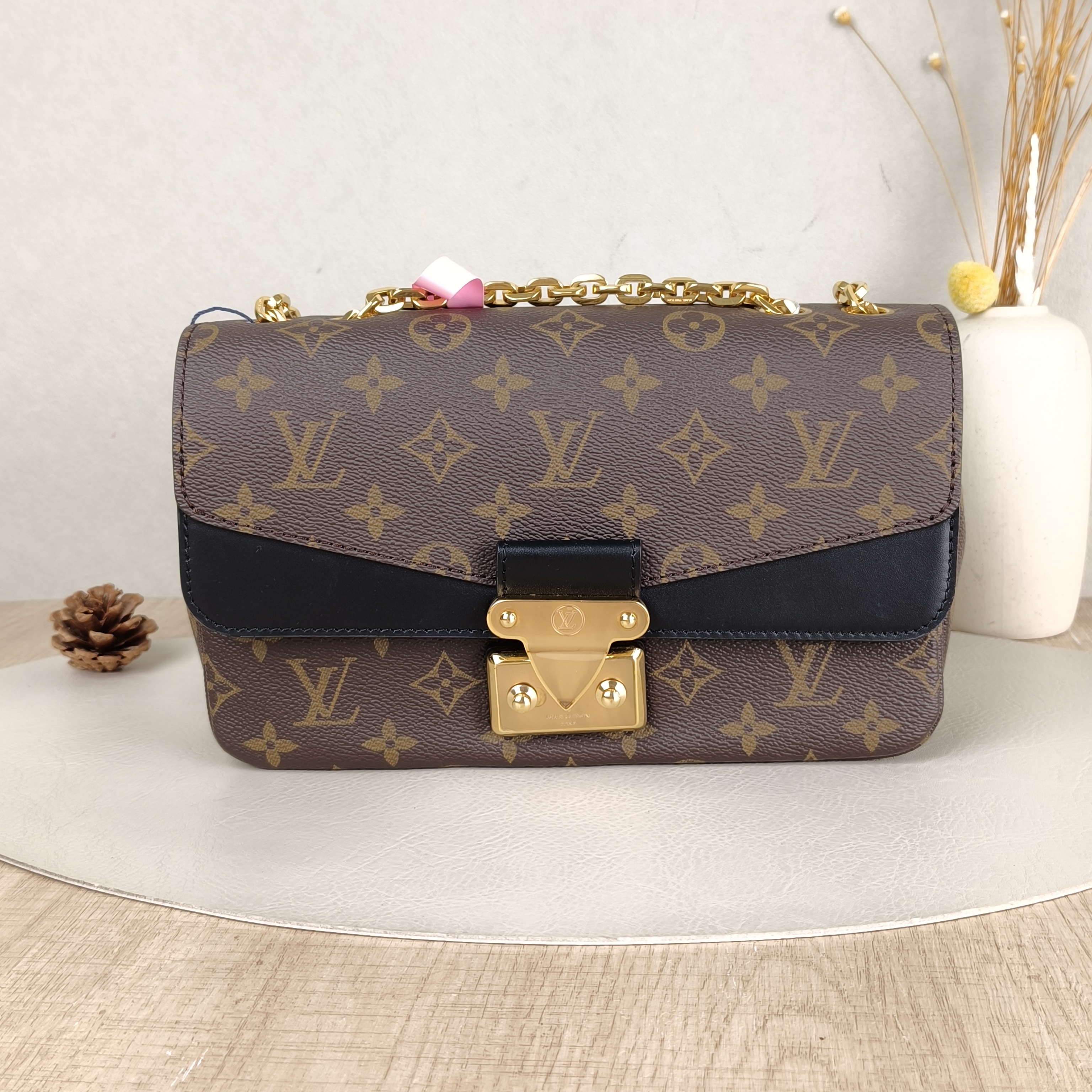 Louis Vuitton Crossbody Bag Marceau Chain Bag Black PVC · Calfskin24.5 × 6.5 × 15 cm