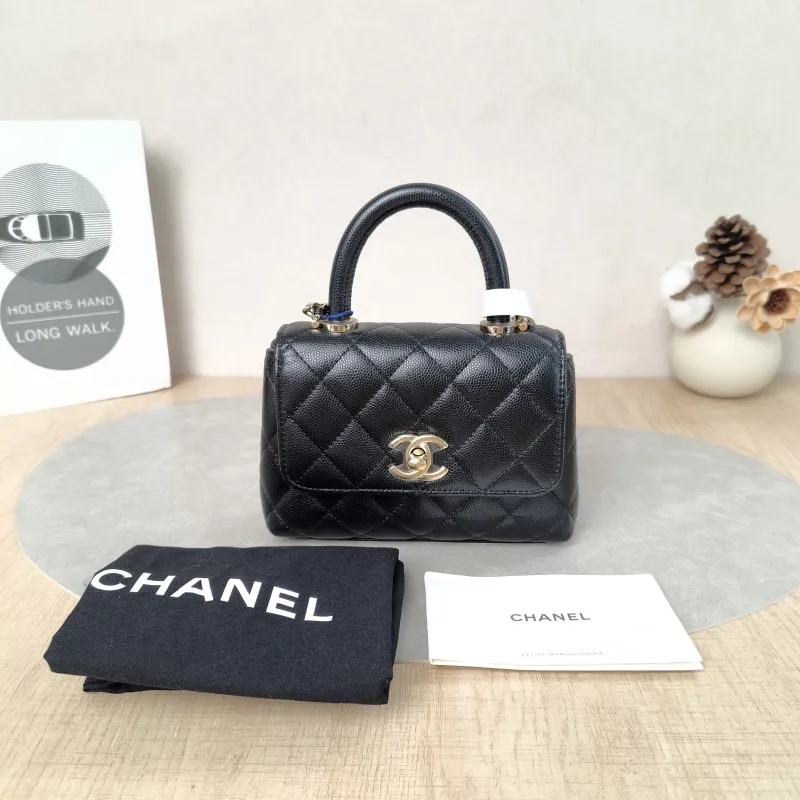 Chanel Top Handle Bag Coco Handle​Black Grained Calfskin Mini14.5 × 5.5 × 11.5 cm — cover view 2 of 6