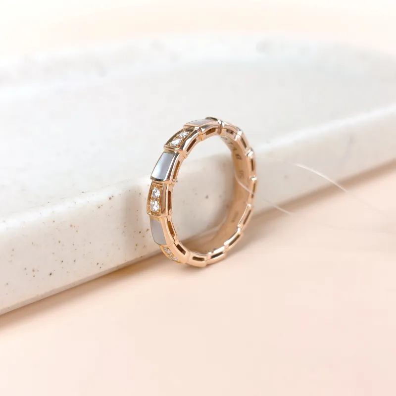 Bvlgari Ring Serpenti Viper Collection Ring Diamond18KR ose Gold One Size 58 — cover view 2 of 6
