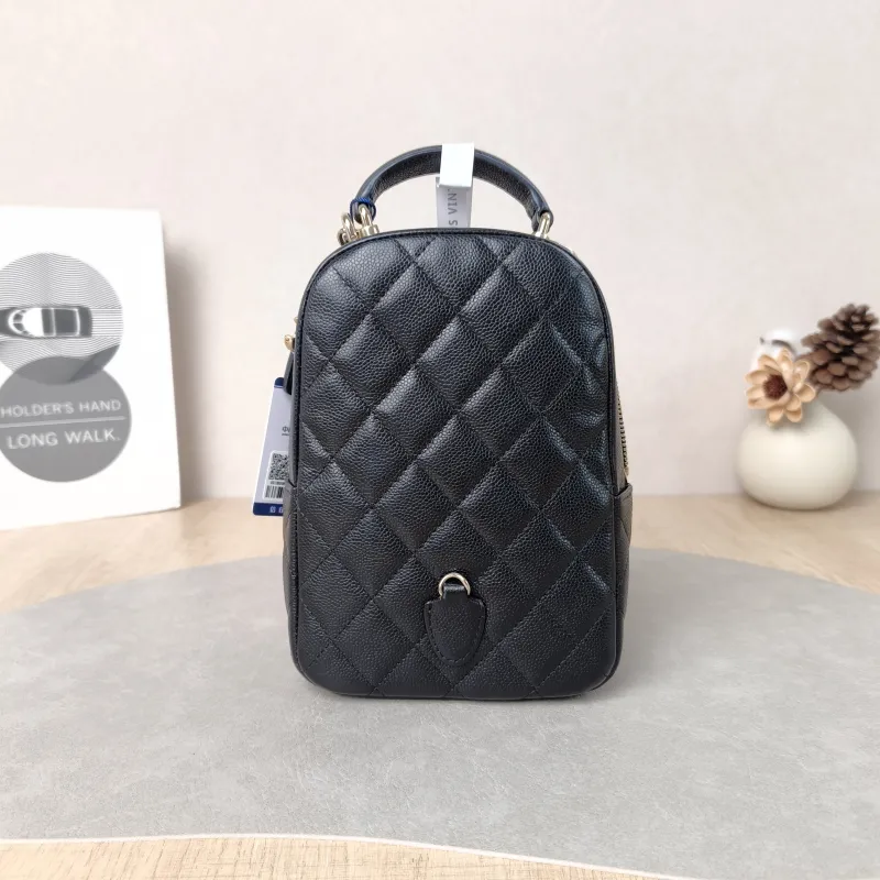 Chanel Backpack mini Backpack Collection Black with Gold-Tone Hardware Grained Calfskin One Size 13 × 9 × 18 cm — cover view 6 of 6