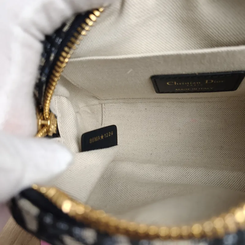 DIOR Crossbody Bag D-Vibe East-West Bowling Bag Blue Canvas Mini 20.5 × 7 × 12 cm — detail view 4 of 9