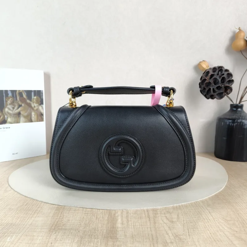 GUCCI Crossbody Bag blondie Top Handle Crossbody Bag Black Calfskin Small 26.5 × 8.5 × 16.5 cm