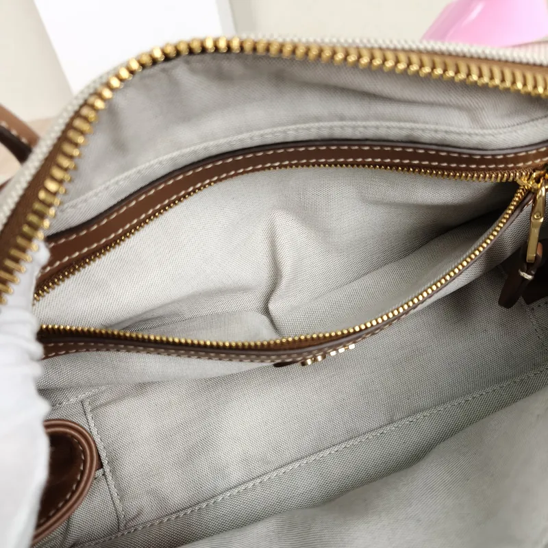 Miumiu Top Handle Bag Beau Brown Canvas · Calfskin Small 28 × 8 × 11.5 cm — detail view 11 of 11