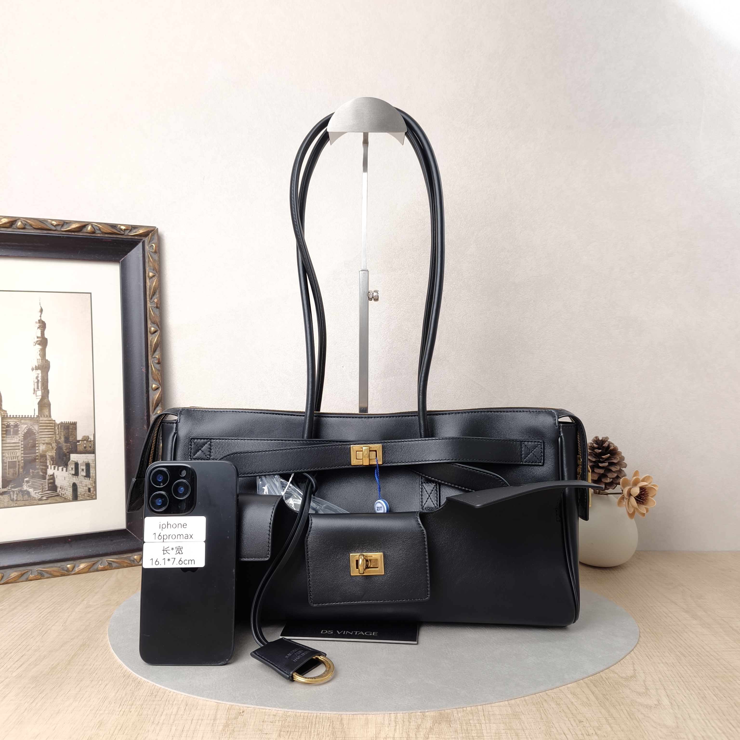 BALENCIAGA Shoulder Bagbel air Black Calfskin One Size37 × 9 × 18 cm — cover view 4 of 5