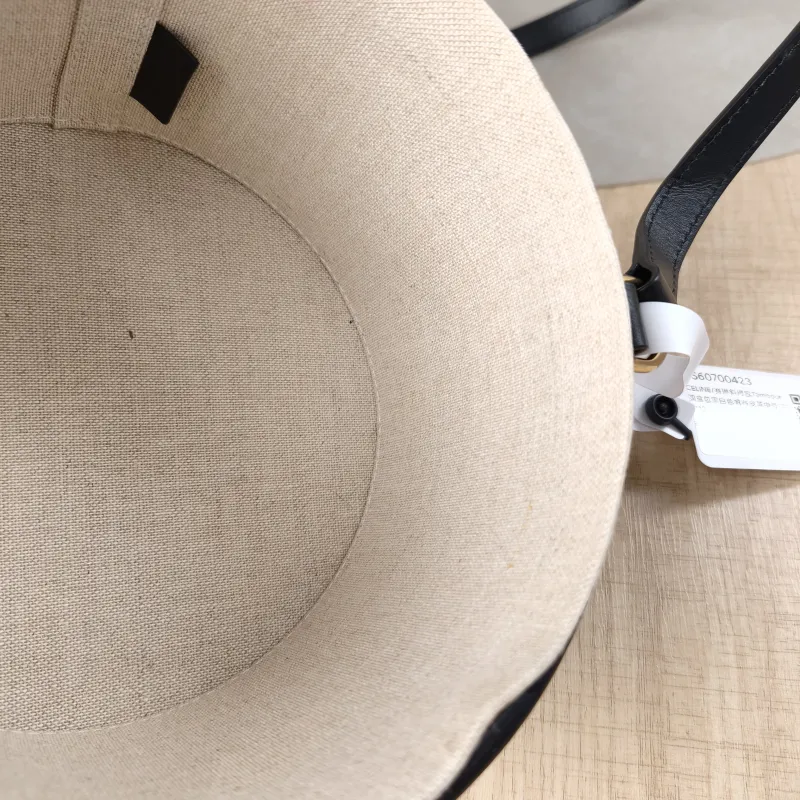 CELINE Crossbody Bag Tambour White Canvas Medium17 × 17 × 12 cm — detail view 15 of 16