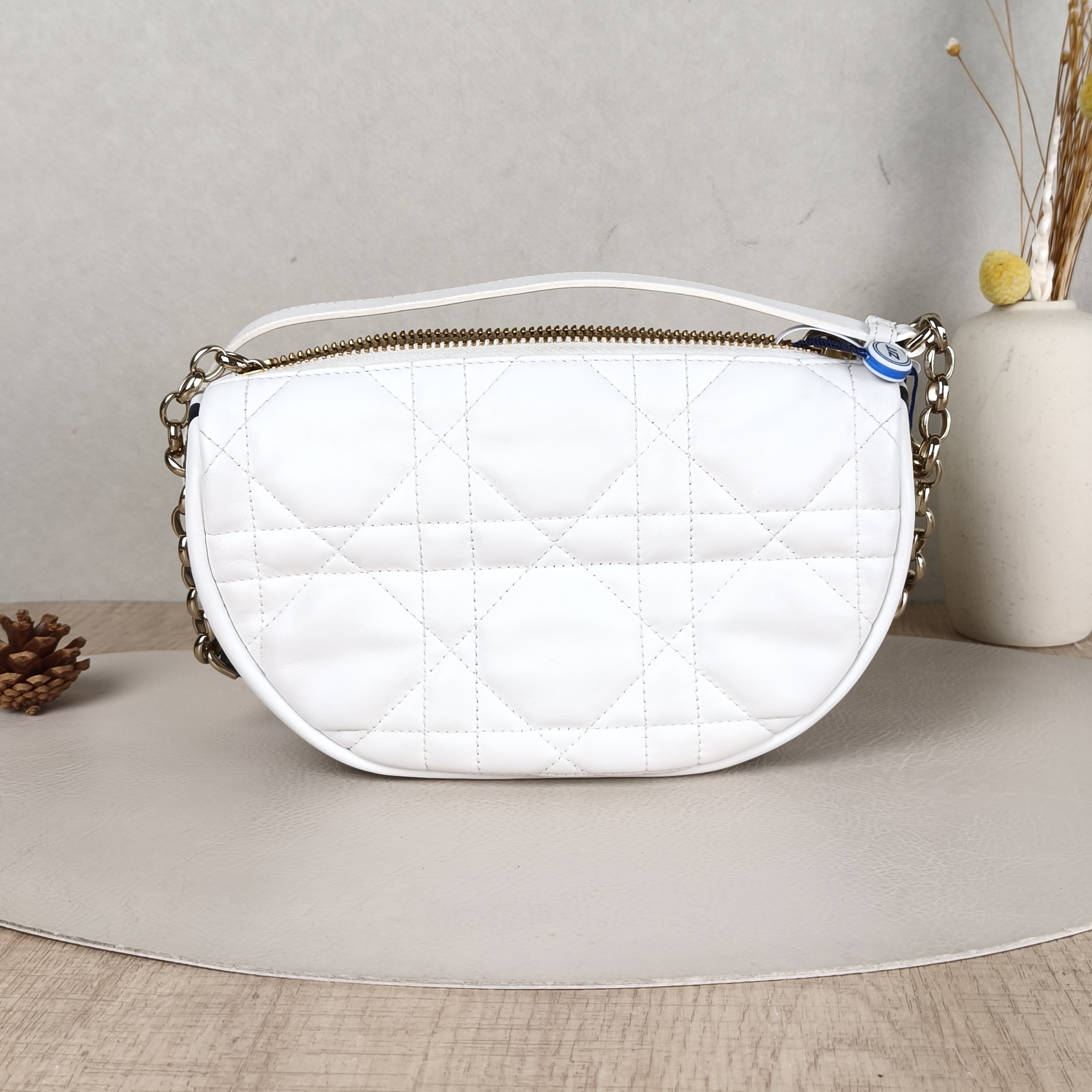 DIOR Shoulder Bag Vibe Hobo White SL ambskin Small20 × 7 × 15 cm