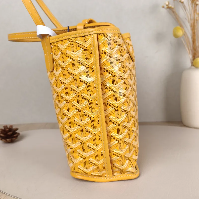 GOYARD Top Handle Bag ANJOU Shopping Tote Yellow PVC Mini 19.5 × 9 × 19.5 cm — detail view 9 of 10
