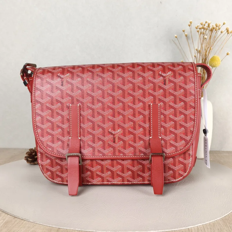 GOYARD Crossbody Bag Messenger Bag Crossbody Bag Red PVC 28.5 × 8 × 20 cm