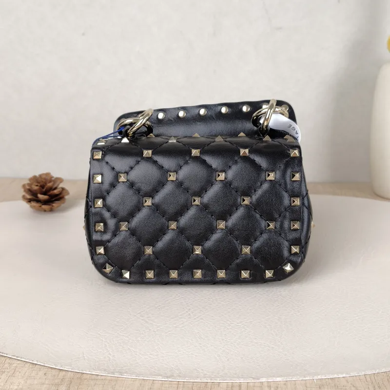 Valentino Shoulder Bag Rockstud Spike Shoulder Bag Black Lambskinmini14 × 6 × 10 cm — cover view 4 of 5