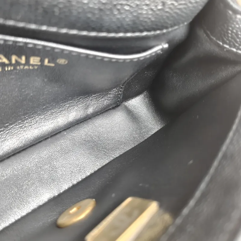 Chanel Crossbody Bag 23p Black Grained Calfskin 18 × 5 × 12 cm — detail view 9 of 10