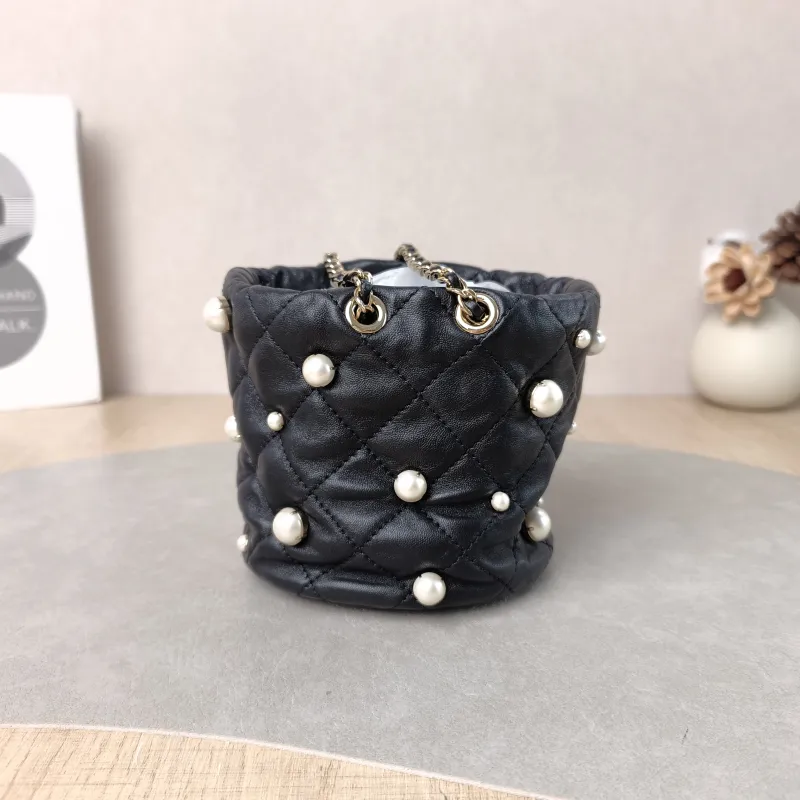 Chanel Shoulder Bag Pearl Bucket Bag Black Lambskin Mini 11.5 × 11.5 × 10.5 cm 31 — cover view 5 of 6
