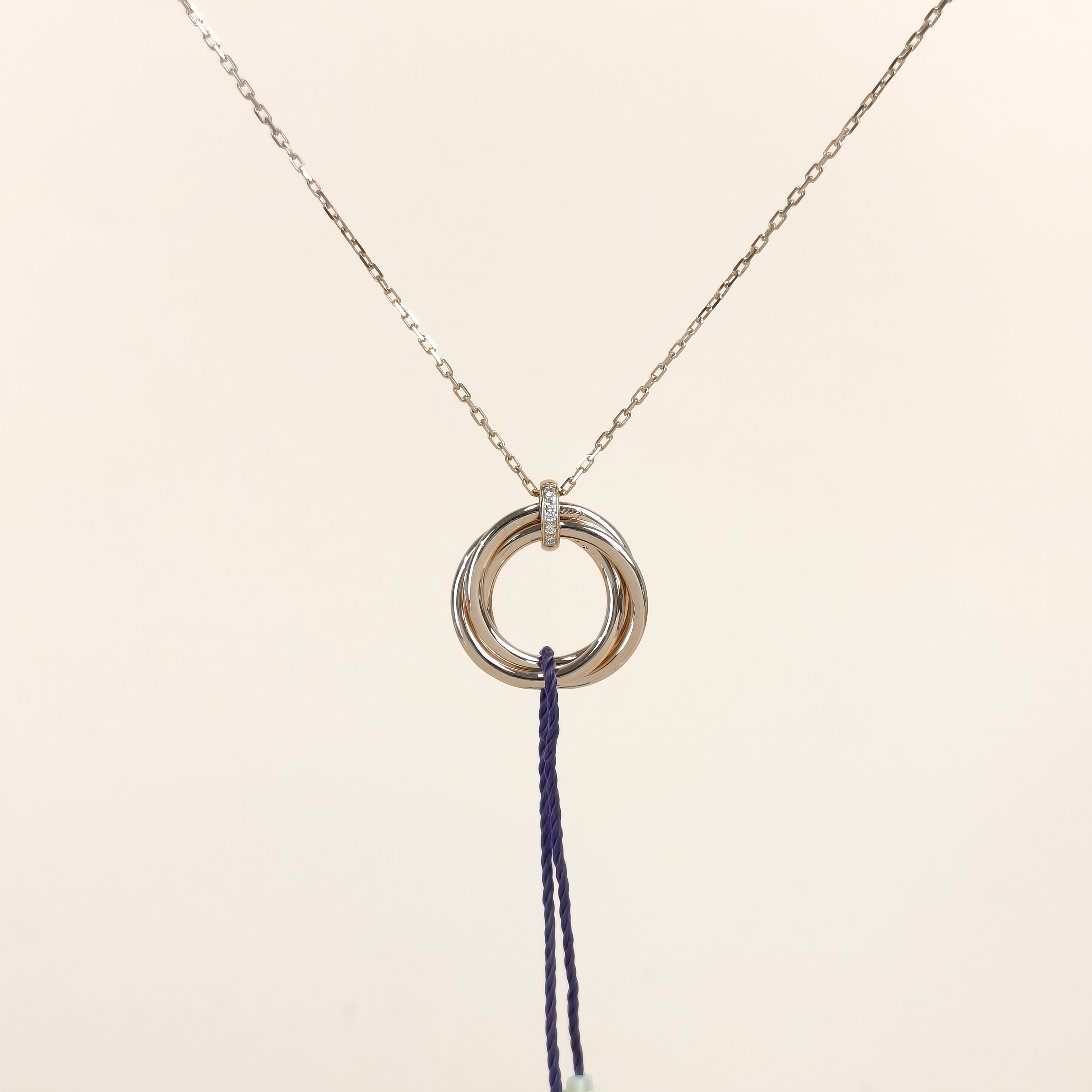 CARTIER Necklace Trinity Collection Gold18K Diamond One Size42cm