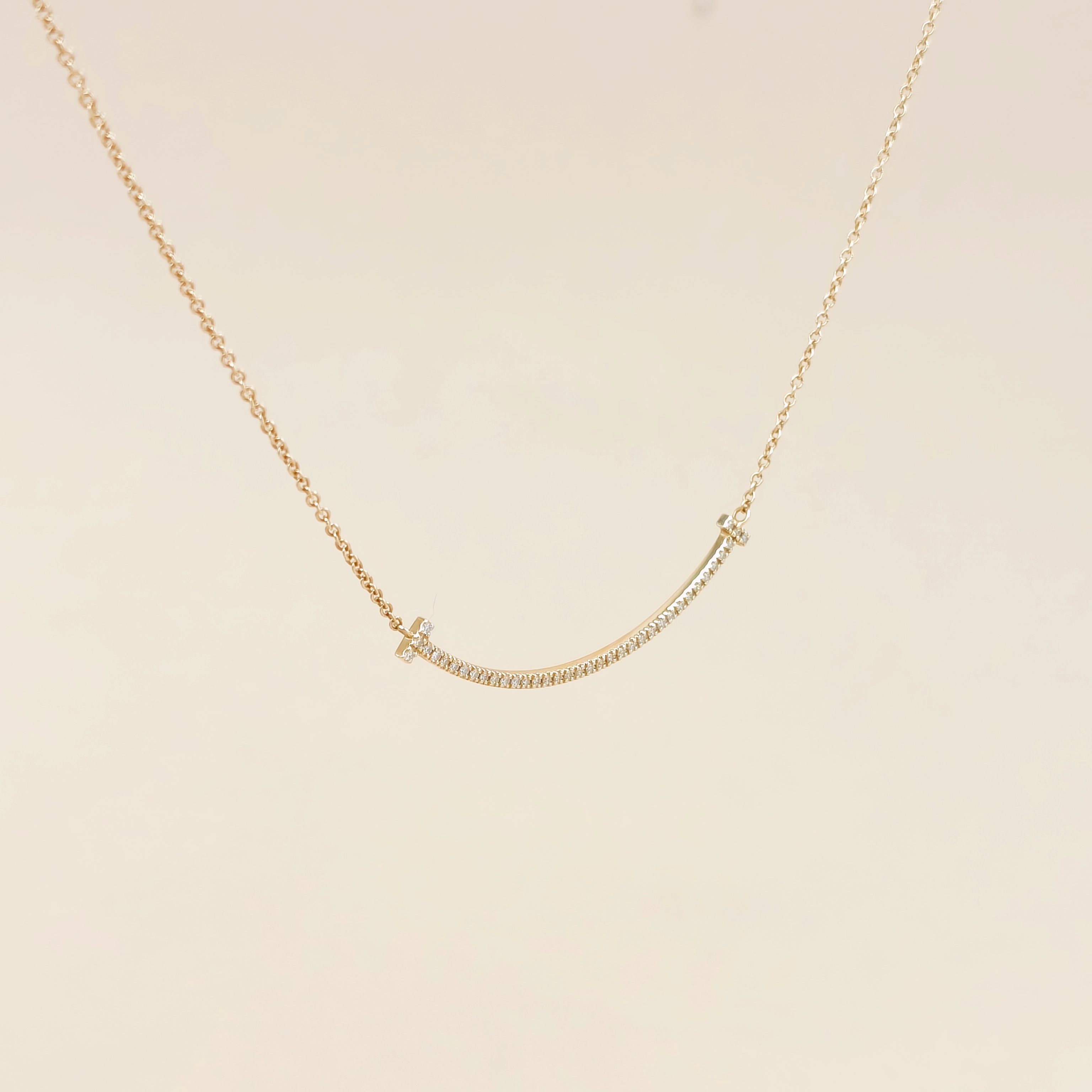 Tiffany&Co. Necklace TC ollection Smile Yellow Gold Pavé Diamond Gold Diamond18KY ellow Gold40㎝ — cover view 11 of 12