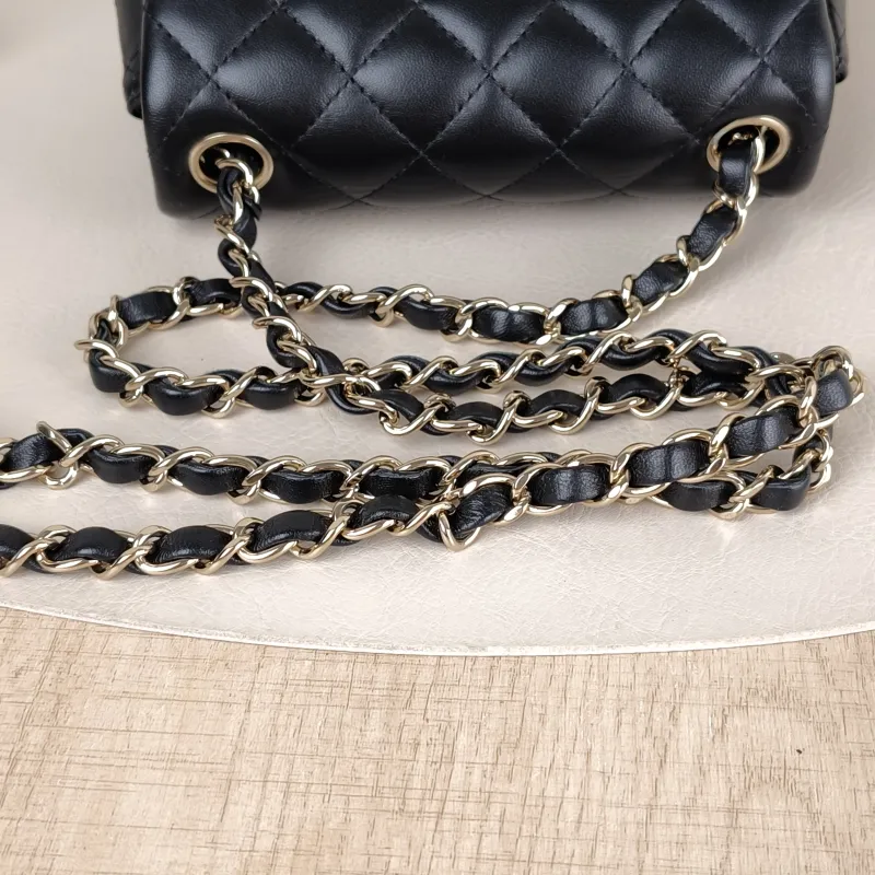 Chanel Crossbody Bag Classic Flap Mini CF Mini Black Lambskin One Size17 × 8 × 13.5 cm — detail view 2 of 15