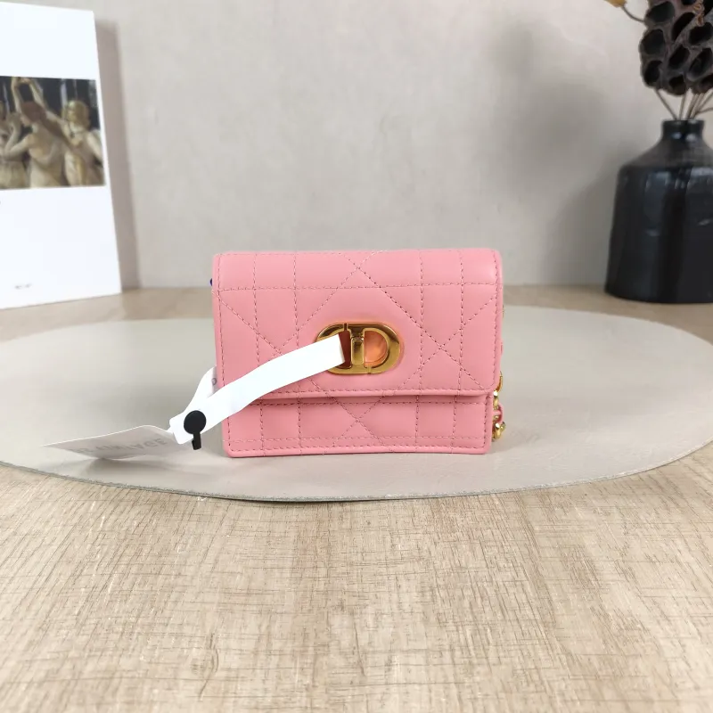 DIOR Shoulder Bag Chain Shoulder Crossbody Bagwoc Pink Lambskin One Size 12 × 3 × 19 cm