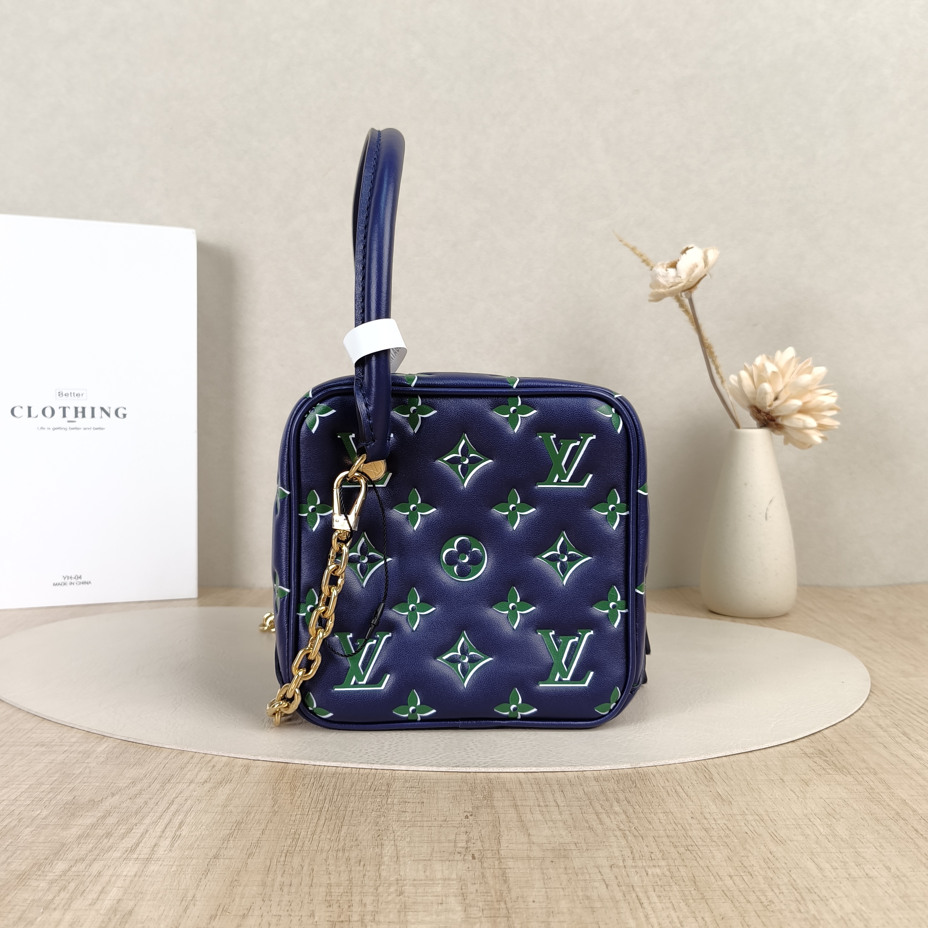 Louis Vuitton Top Handle Bag Square Blue Calfskin One Size15 × 15 × 15 cm — cover view 8 of 8