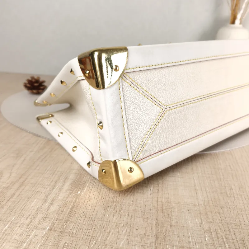Louis Vuitton Top Handle Bag Suhali Vintage White Calfskin 36 × 12.5 × 22 cm — detail view 3 of 10