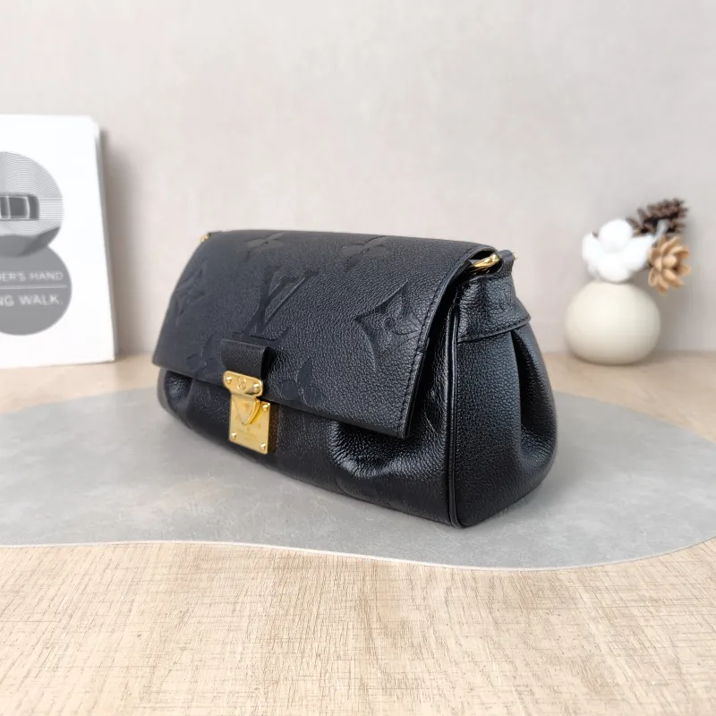 Louis Vuitton Crossbody Bag Favorite Black Monogram Empreinte Embossed Calfskin Medium 24 × 9 × 14 cm — cover view 4 of 5