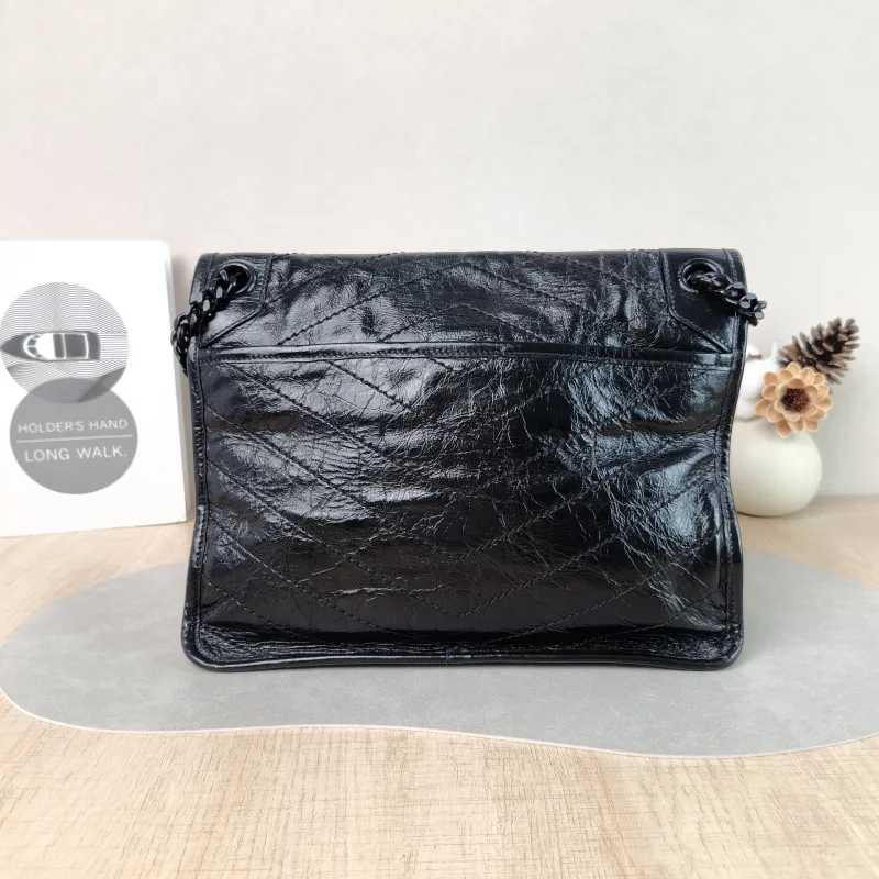 SAINT LAURENT Crossbody Bag Niki Black D Waxed Leather Calfskin Medium 28 × 8.5 × 20 cm — cover view 4 of 5