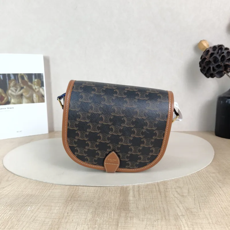 CELINE Crossbody Bag FOLCO Monogram PVC Medium 18.5 × 8 × 17 cm