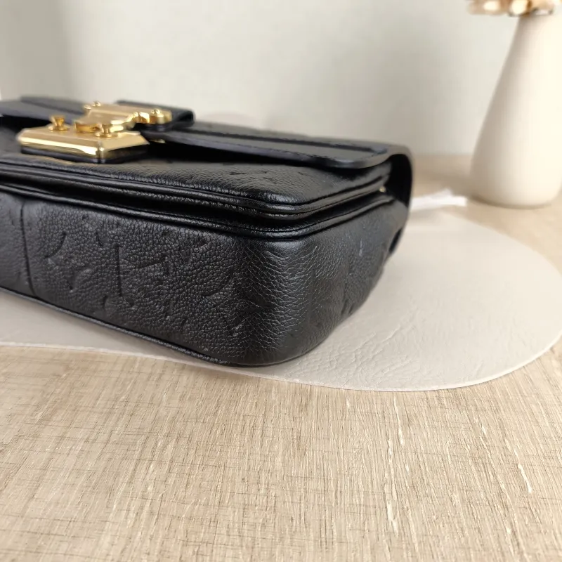 Louis Vuitton Crossbody Bag Marceau Chain Bag Black Monogram Empreinte Embossed Calfskin 24.5 × 6.5 × 15 cm — detail view 8 of 11