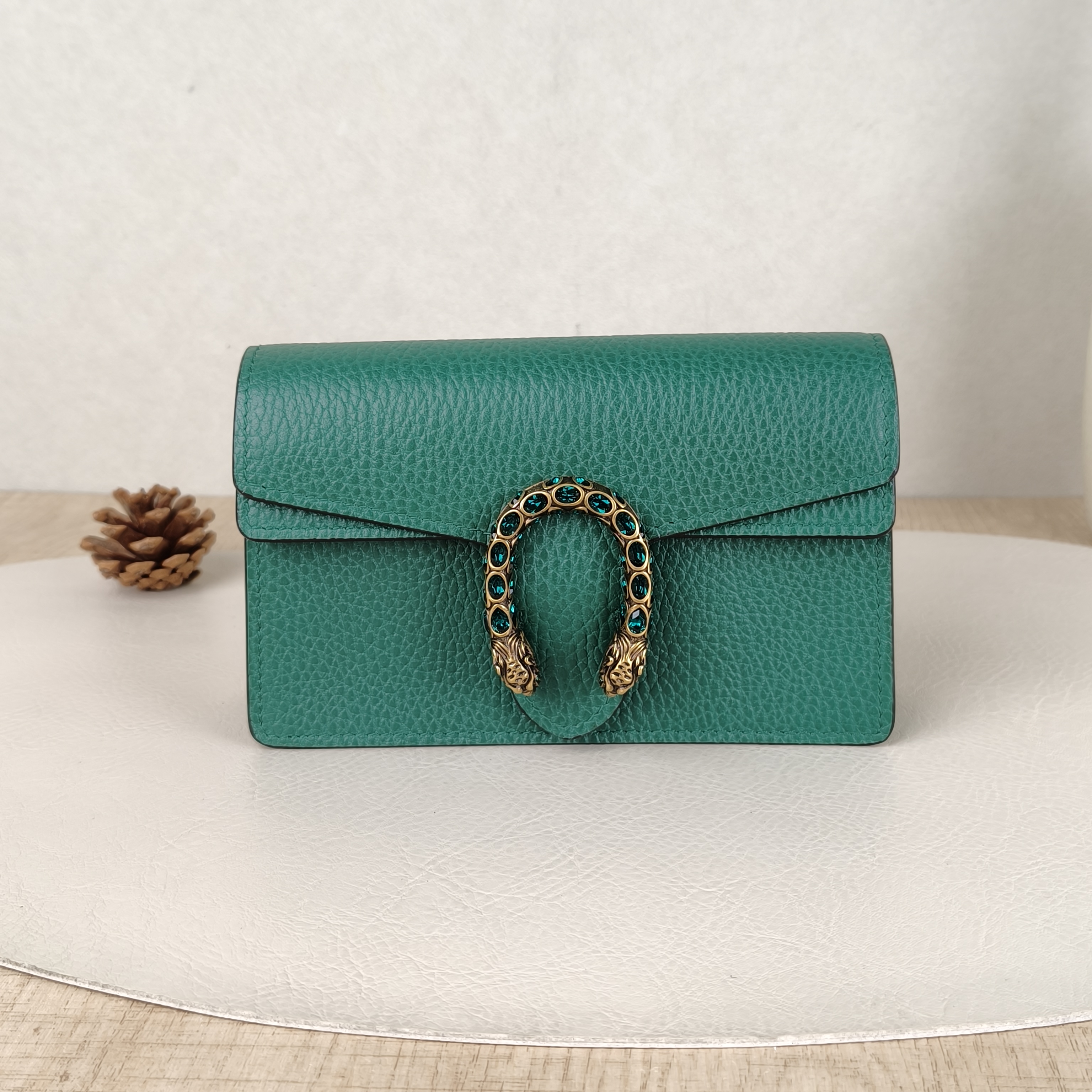 GUCCI Crossbody Bag Dionysus Green Calfskinmini16.5 × 4.5 × 10 cm