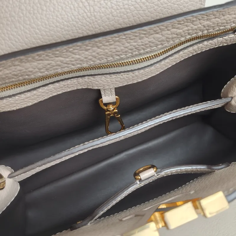 Louis Vuitton Top Handle Bag Capucines Grey Calfskin Medium 31.5 × 11 × 20 cm — detail view 7 of 10