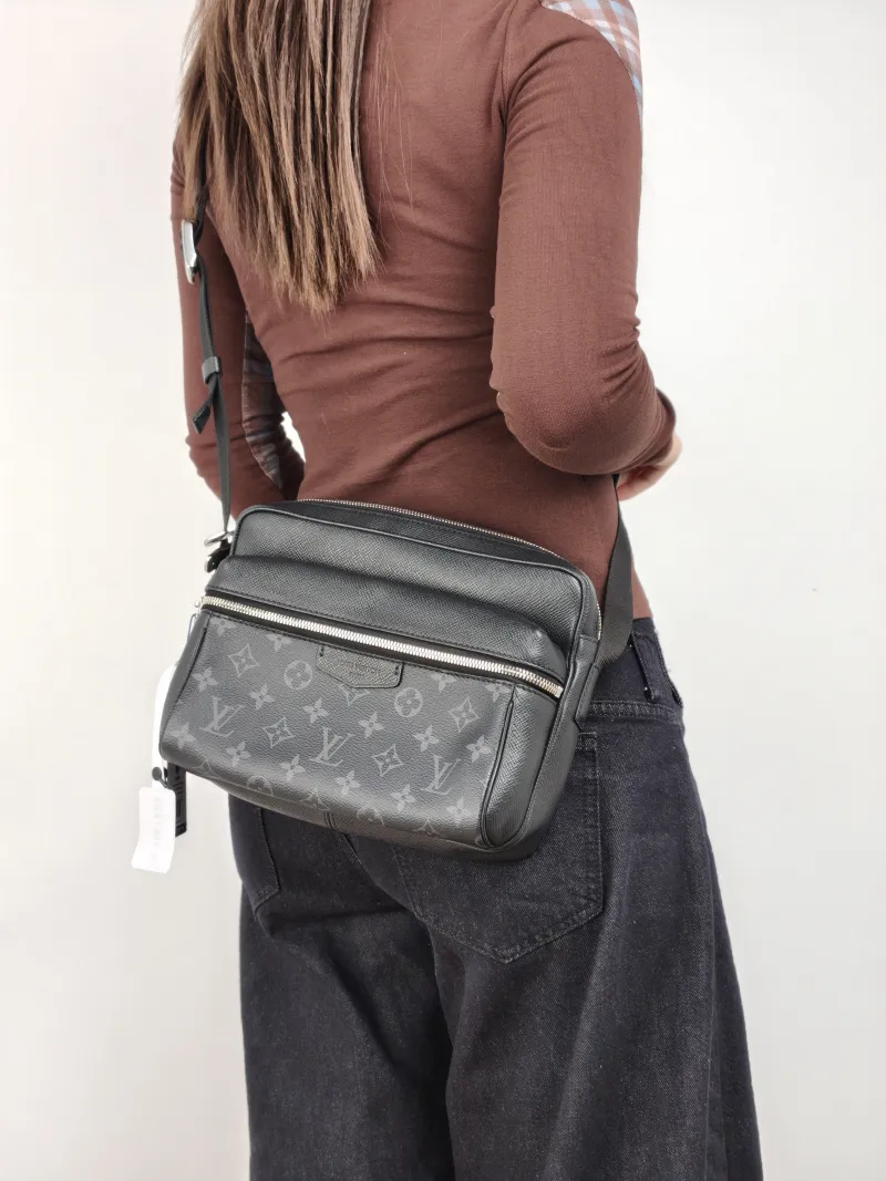 Louis Vuitton Crossbody Bag Outdoor Messenger Bag Black PVC · Calfskin 26 × 10.5 × 20 cm — on-model view 2 of 2