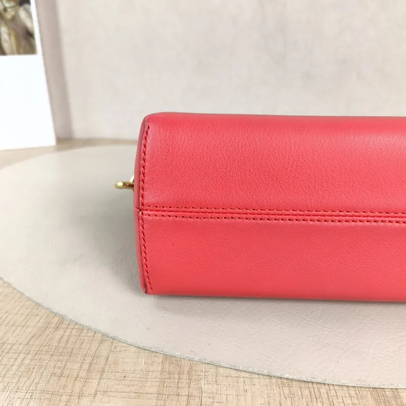 FENDI Crossbody Bag by the way Red Calfskin Mini 20.5 × 9 × 12 cm — detail view 7 of 11