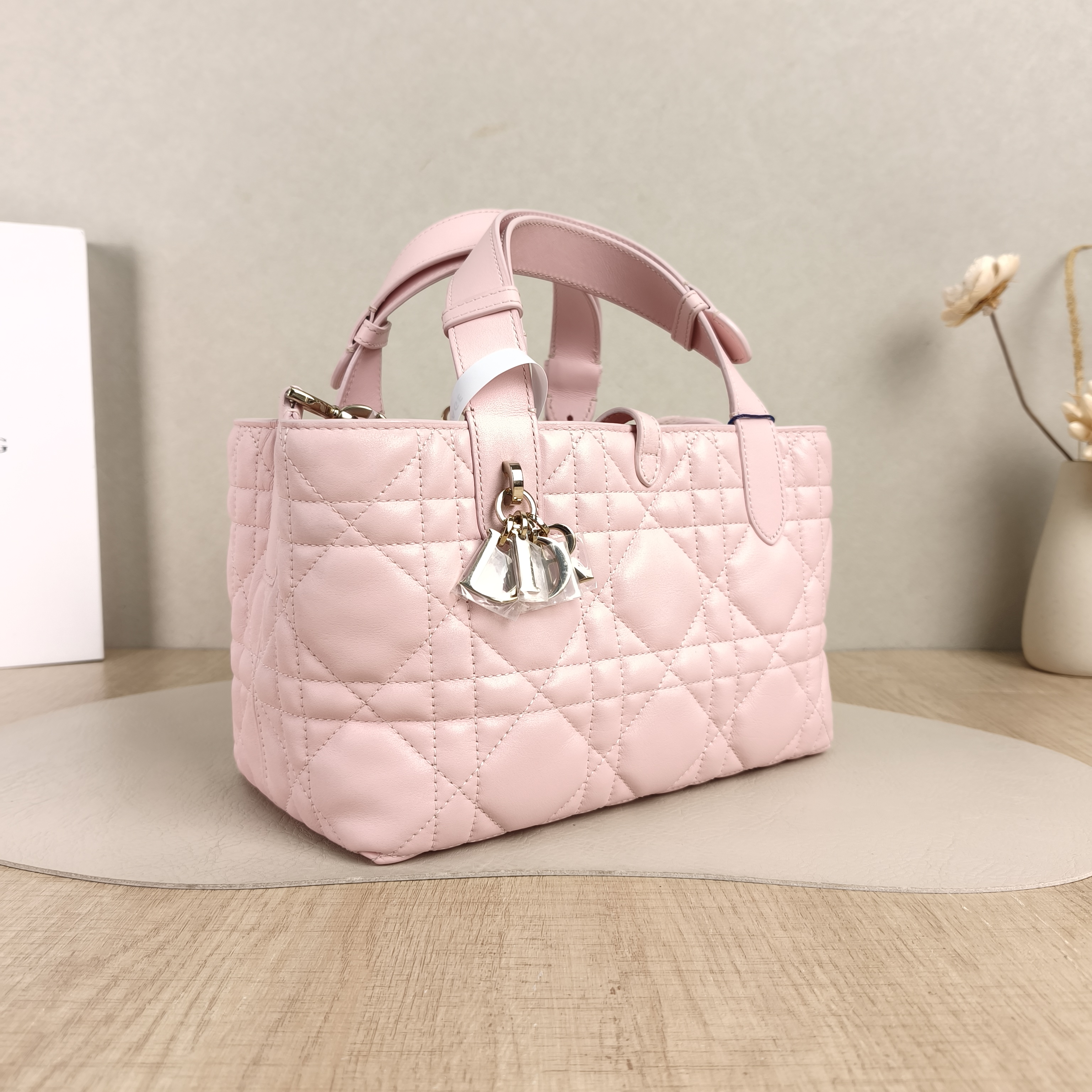 DIOR Top Handle Bag TOUJOURS Pink Calfskin Small23 × 12 × 15.5 cm — cover view 2 of 6