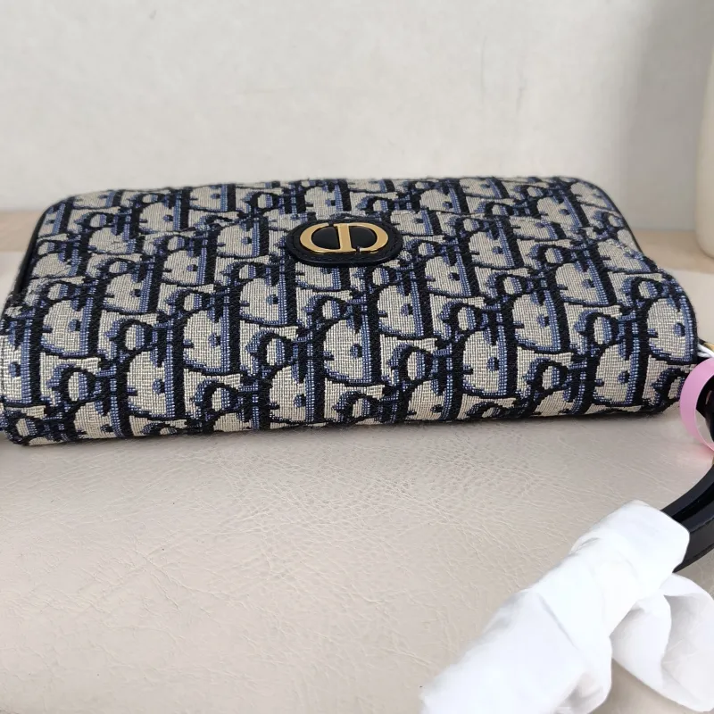 DIOR Shoulder Bag 30 Montaigne D-Vine Blue Canvas One Size 22 × 5 × 12 cm — detail view 13 of 13