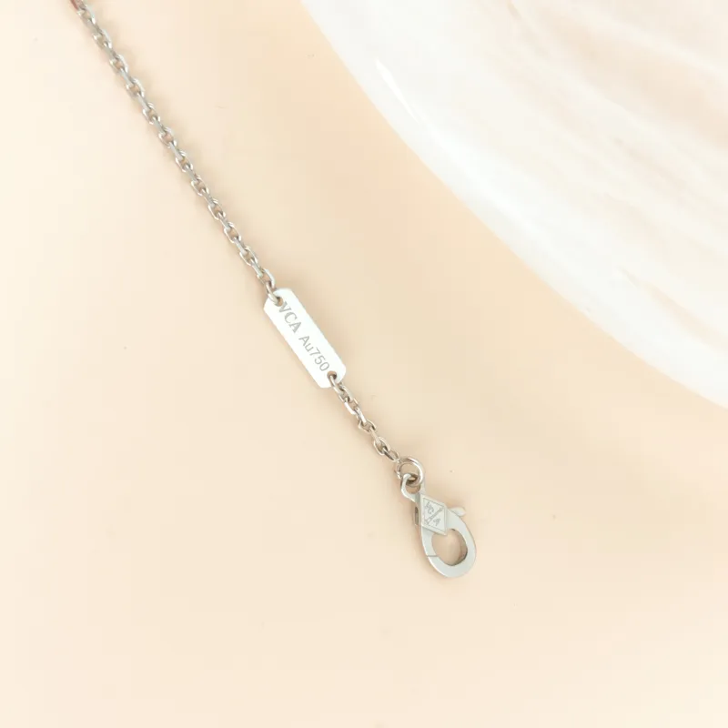 Van Cleef & Arpels Necklace Alhambra White Gold 18KW hite Gold Diamond Vintage Small 41cm — cover view 9 of 10