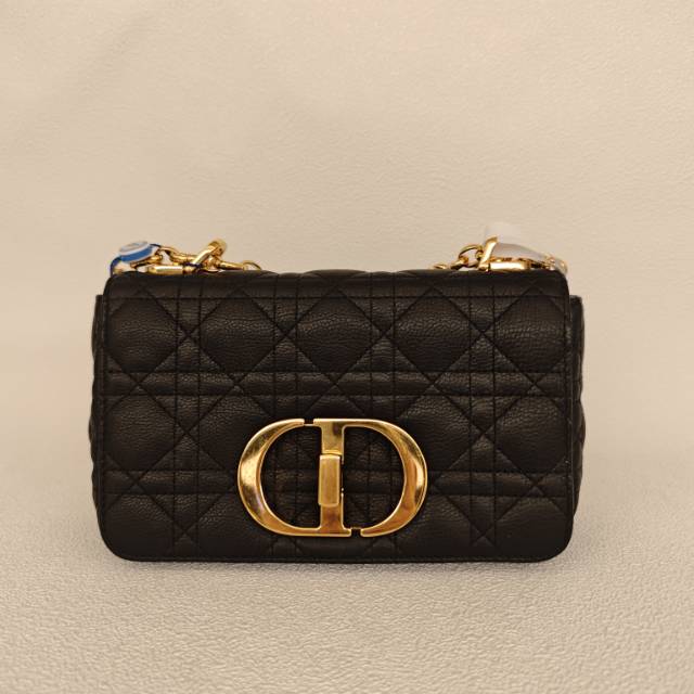 DIOR Crossbody Bag Caro Chain Bag Black CC alfskin20 × 7 × 13.5 cm