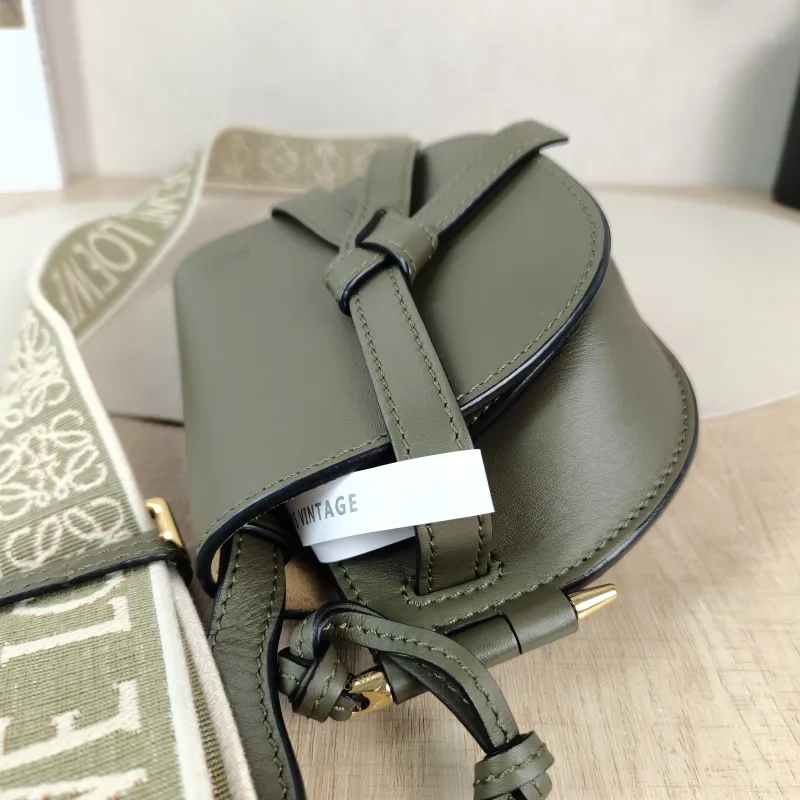 LOEWE Crossbody Bag Gate Dual Green Calfskin Mini 21 × 9.5 × 12.5 cm — detail view 8 of 12