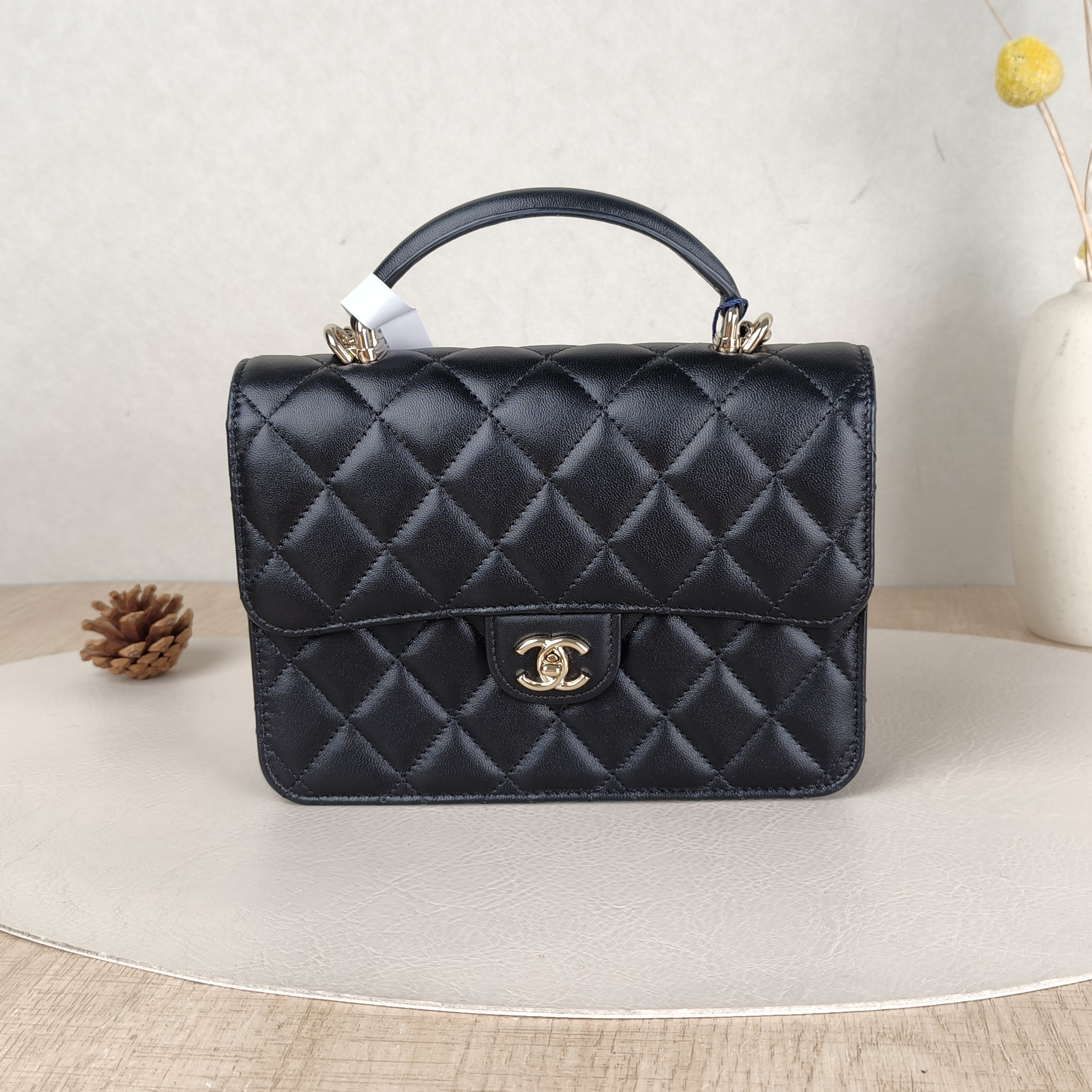 Chanel Backpack Backpack Black Lambskin One Size18.2 × 5 × 14 cm