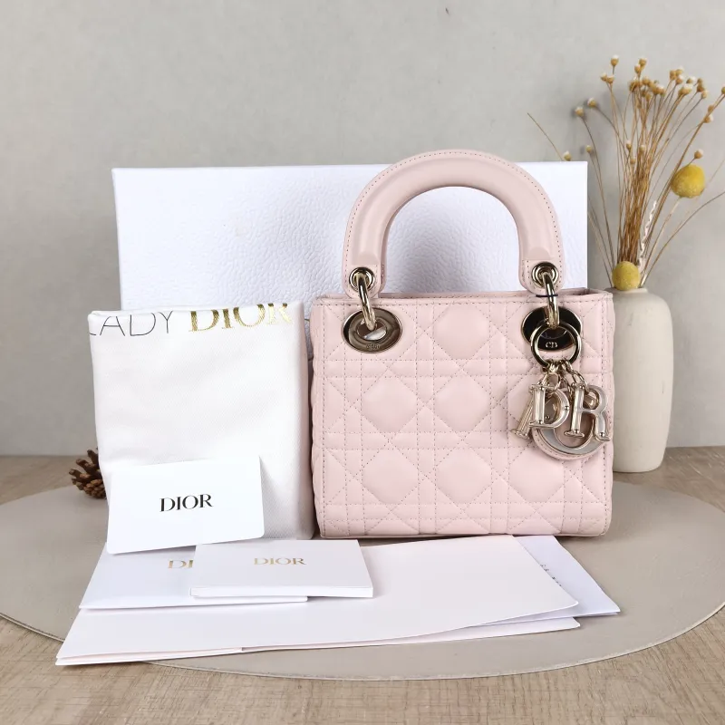 DIOR Crossbody Bag Lady Lady Dior Bag Pink Lambskinmini17 × 7 × 15 cm — cover view 4 of 6